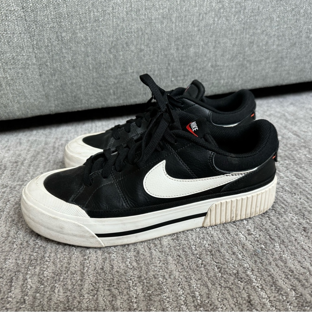 Nike Court Legacy Lift Black & White Platform Shoes